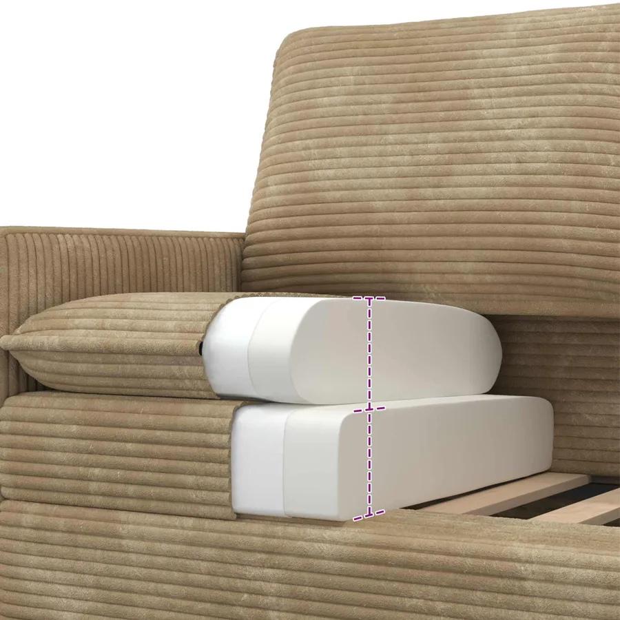 Canapé Taupe 126 x 81 x 87,5 cm Polyester - 7