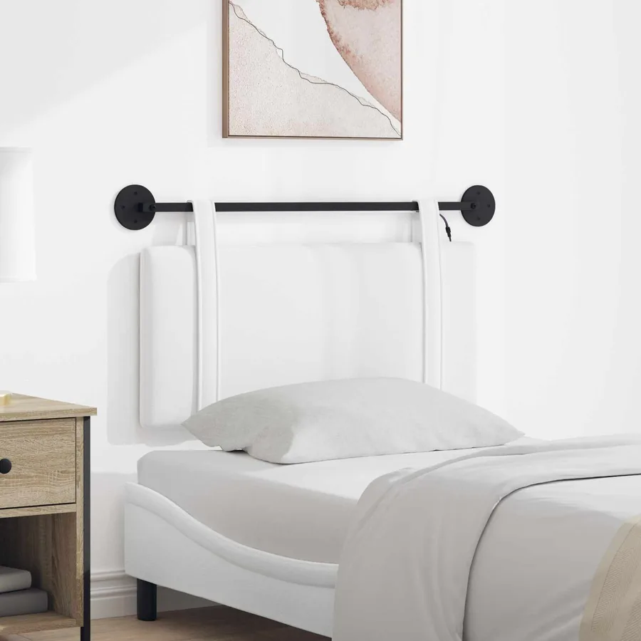 Tête de lit suspendue Avec lumière LED Blanc Tissu