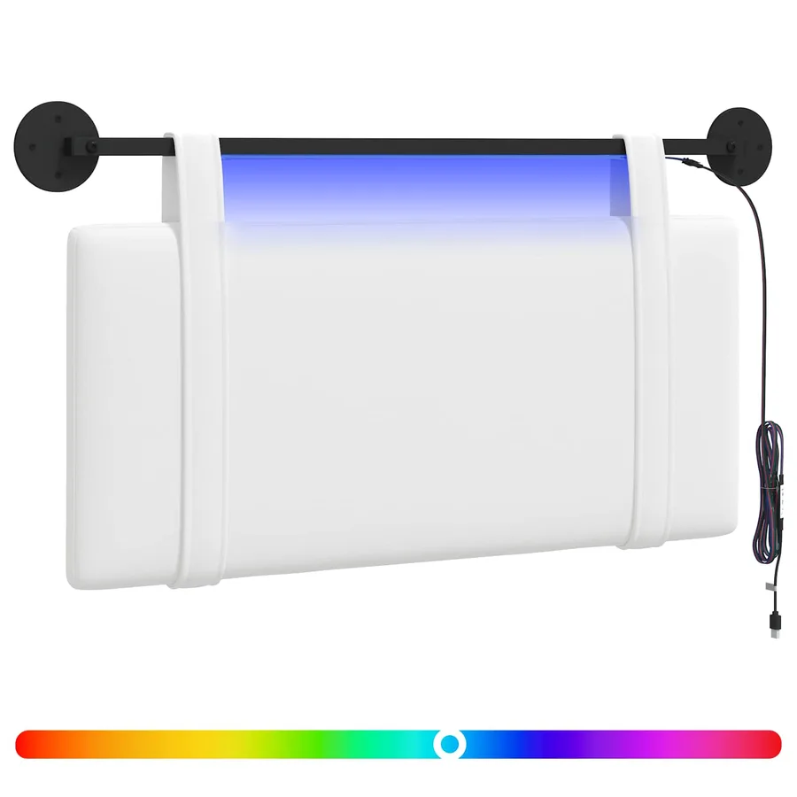 Tête de lit suspendue Avec lumière LED Blanc Tissu - 2