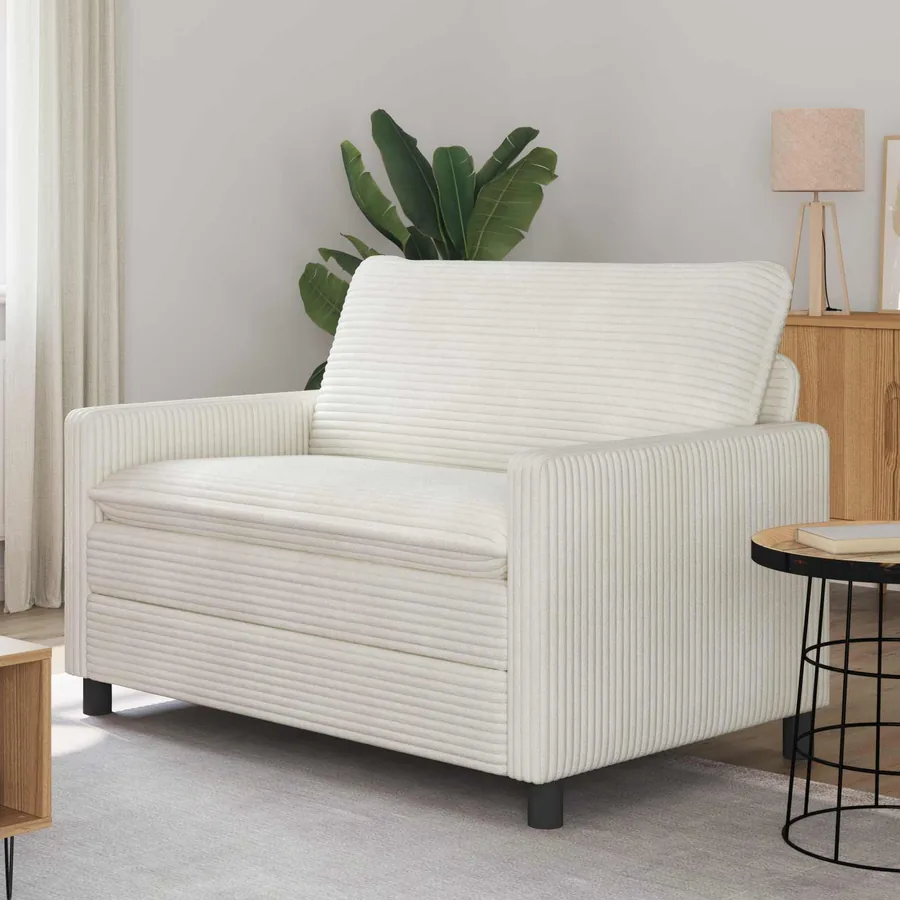 Canapé Crème 126 x 81 x 87,5 cm Polyester