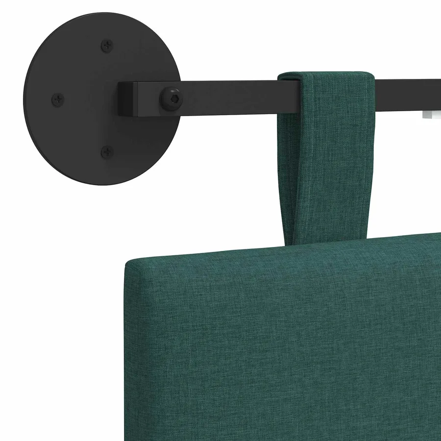 Tête de lit suspendue Avec lumière LED Vert foncé Tissu - 8
