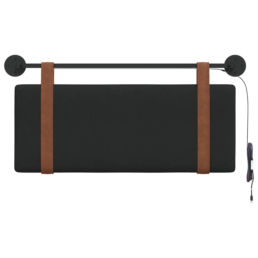 Tête de lit suspendue Avec lumière LED Noir PU antique - 6