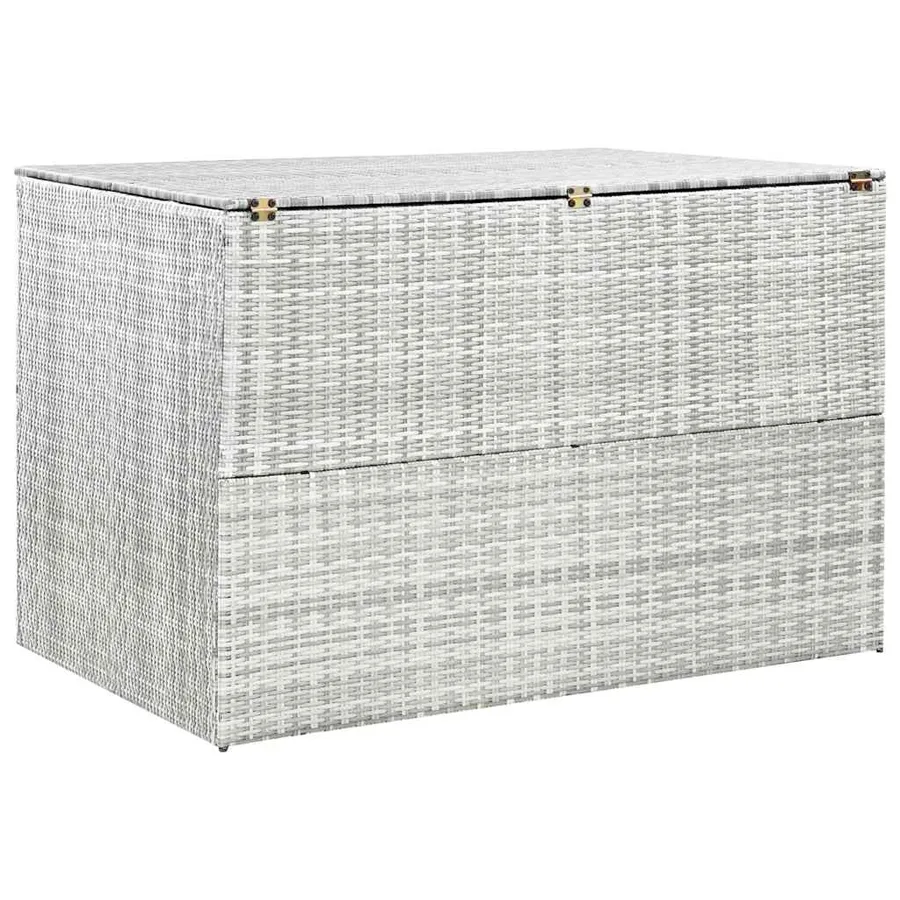 Boîte de rangement de jardin gris clair 150x100x100 cm rotin - 4