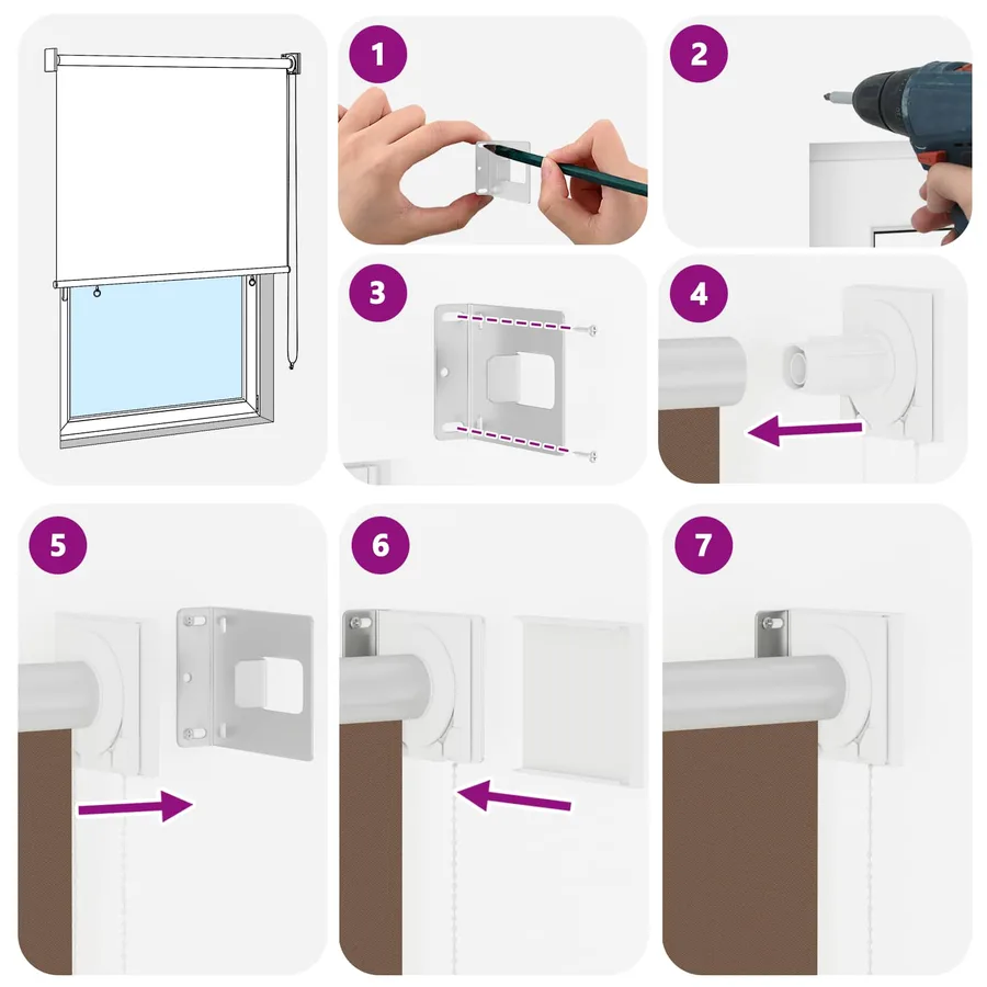 Store roulant extérieur protection UV Taupe 65 x 140 cm (L x H) - 9