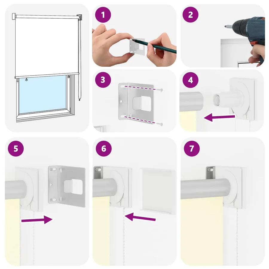 Store roulant extérieur protection UV Crème 65 x 230 cm (L x H) - 9