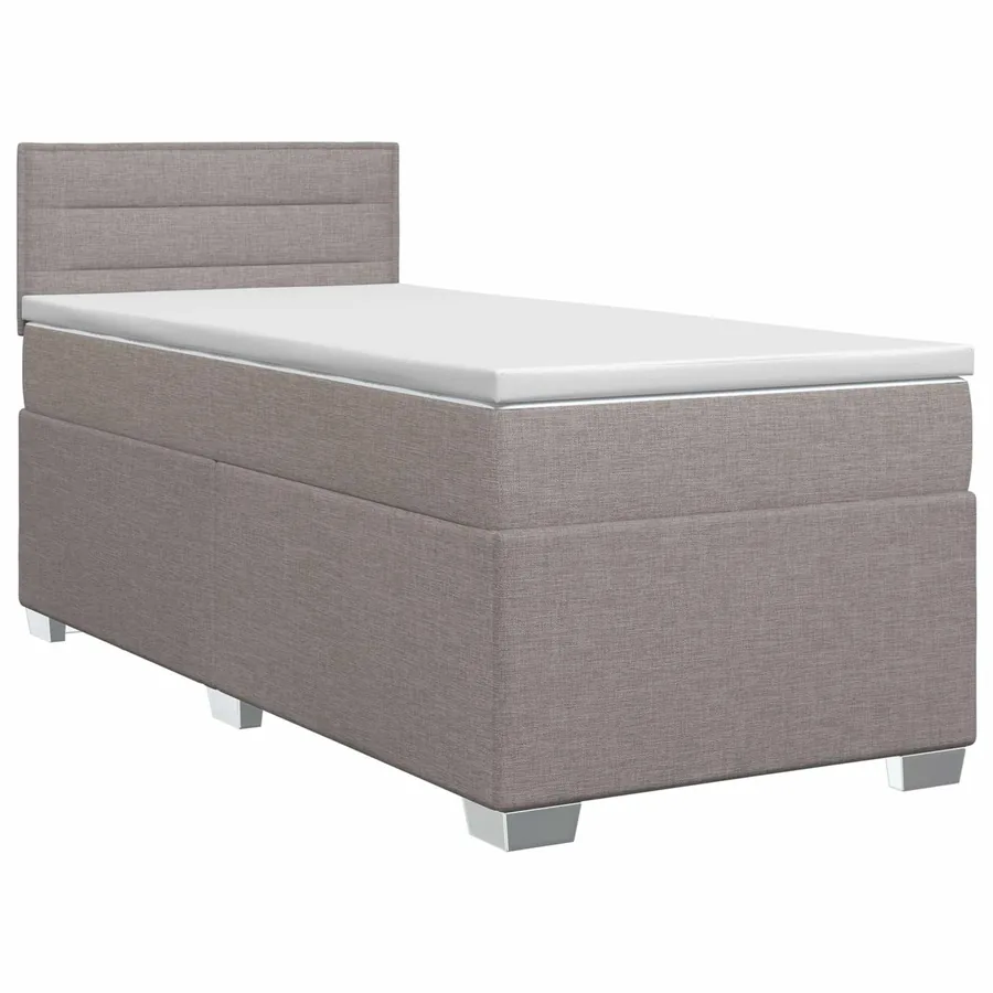 Lit boxspring avec matelas Taupe 90 x 200 cm Tissu