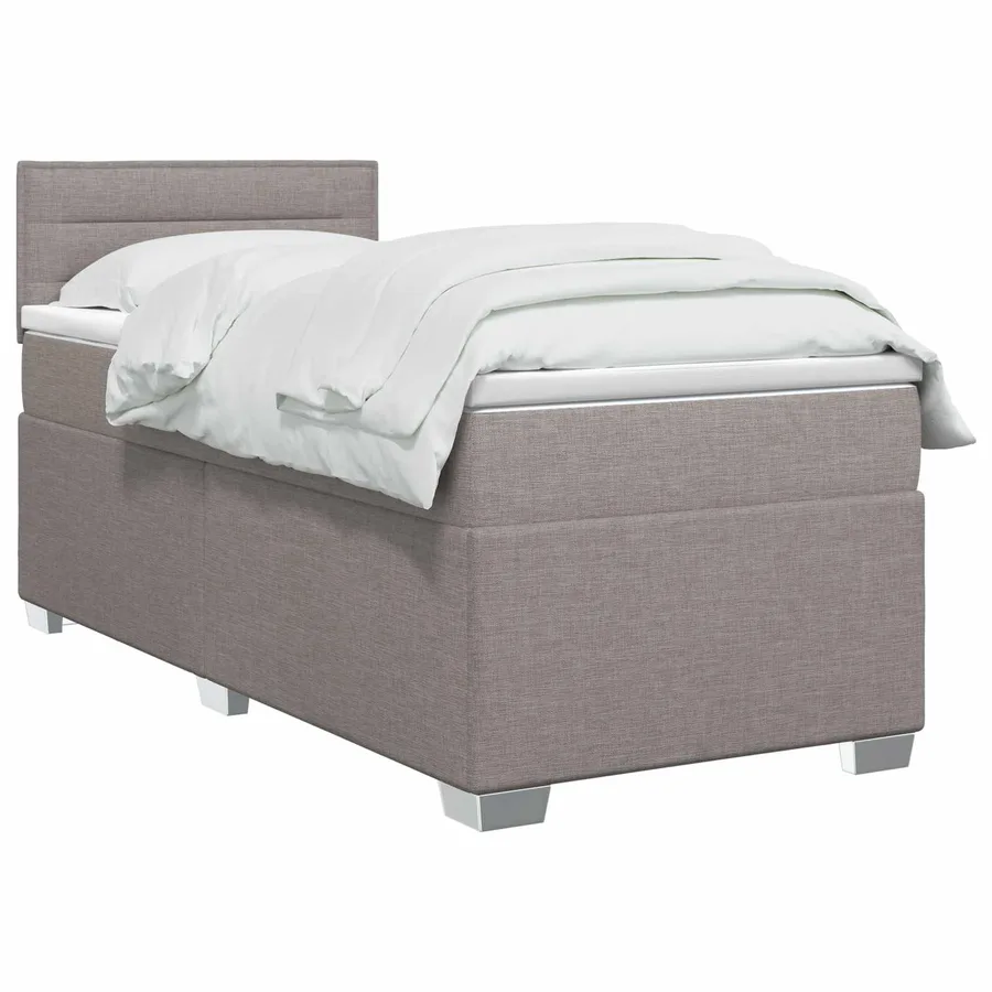 Lit boxspring avec matelas Taupe 90 x 200 cm Tissu - 2