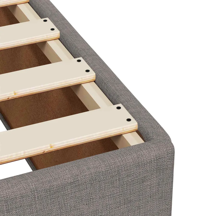 Lit boxspring avec matelas Taupe 90 x 200 cm Tissu - 9