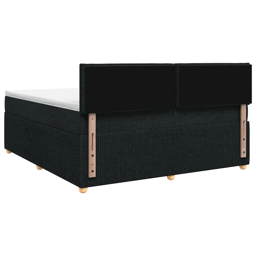 Lit boxspring avec matelas Noir 160 x 200 cm Tissu - 7