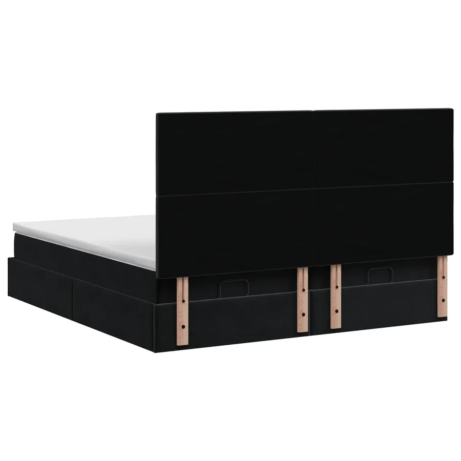 Lit ottoman avec matelas avec tête de lit 2 pc Noir Velours - 9