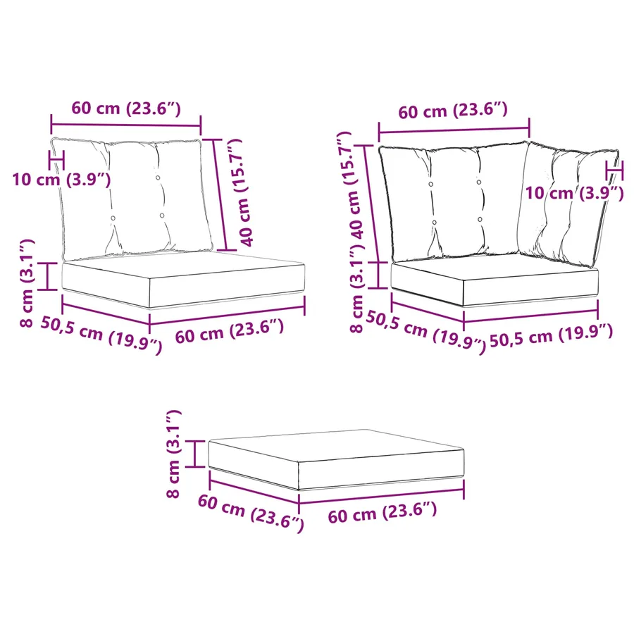 Unité de canapé sectionnel avec coussin 3 Pièce Blanc - 13