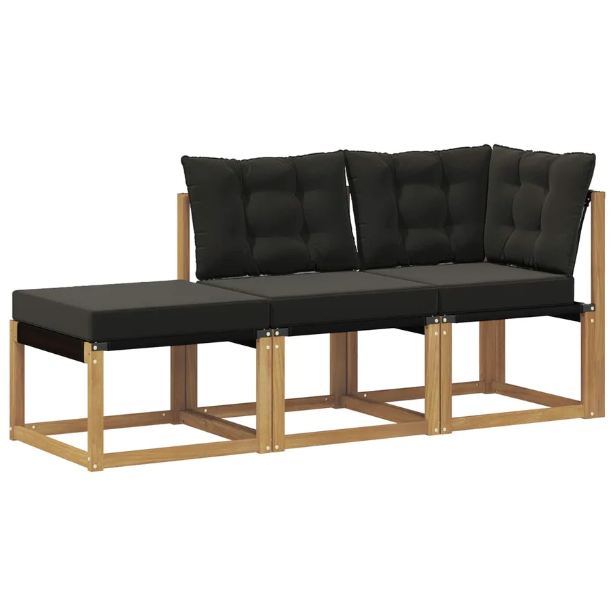 Unité de canapé sectionnel avec coussin 3 Pièce Blanc - 2