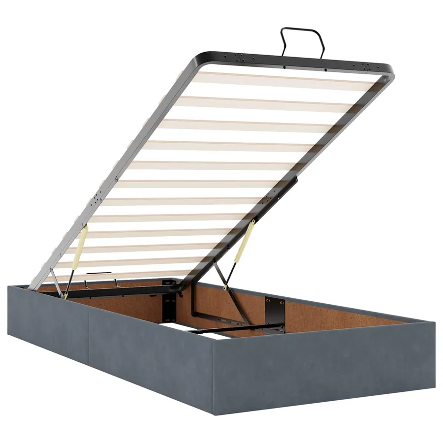Lit ottoman avec matelas 2 pc Gris foncé Velours - 5
