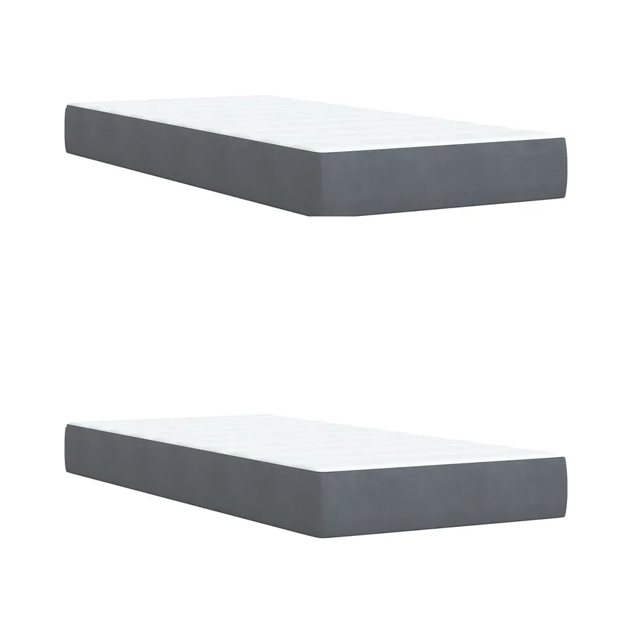 Lit ottoman avec matelas 2 pc Gris foncé Velours - 6
