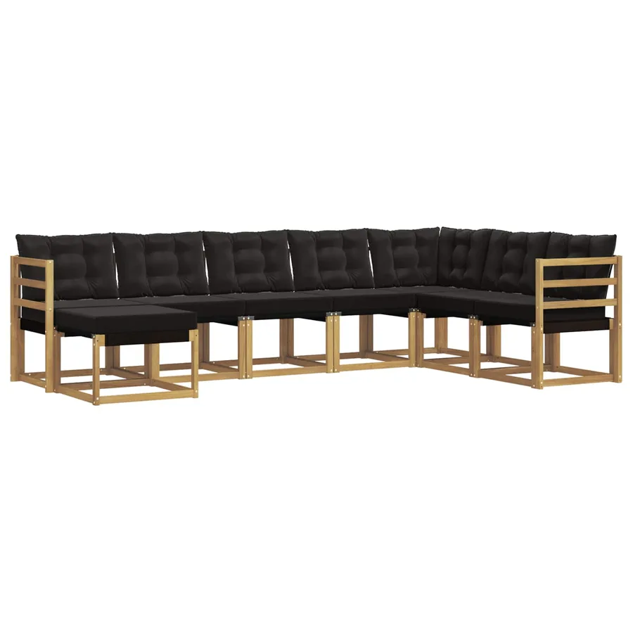 Ensemble de canapés d'extérieur 8 pcs Blanc et noir - 2