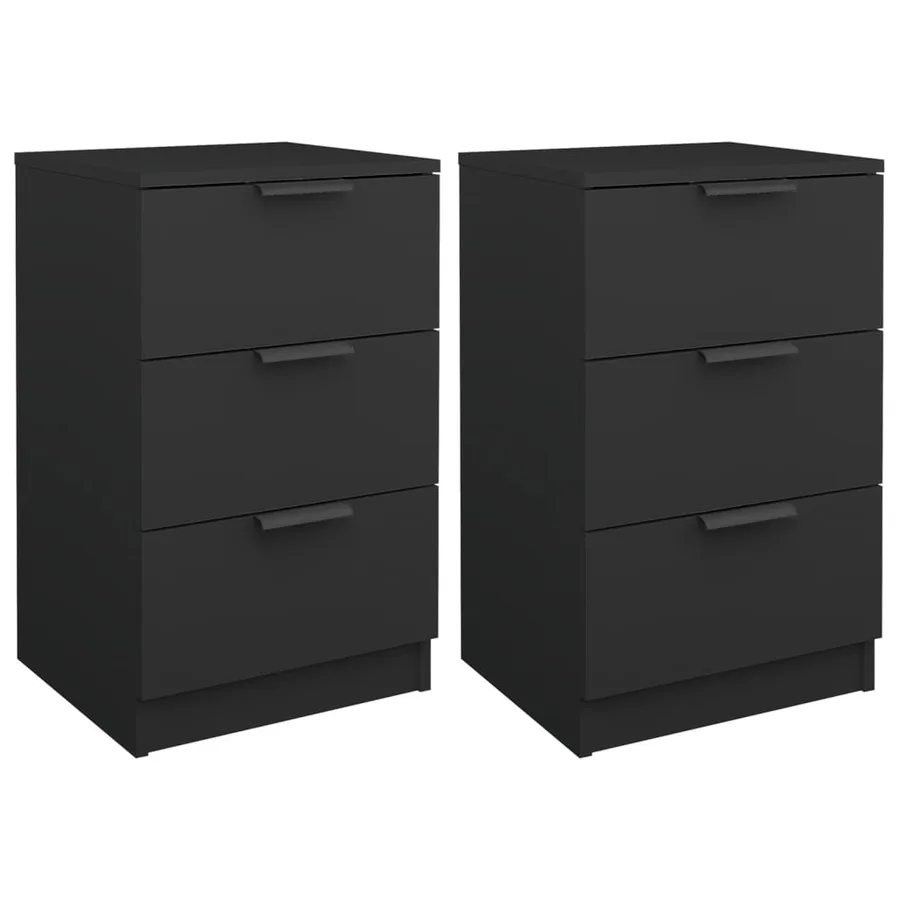 Tables de chevet 2 pcs noir 40x36x65 cm - 2