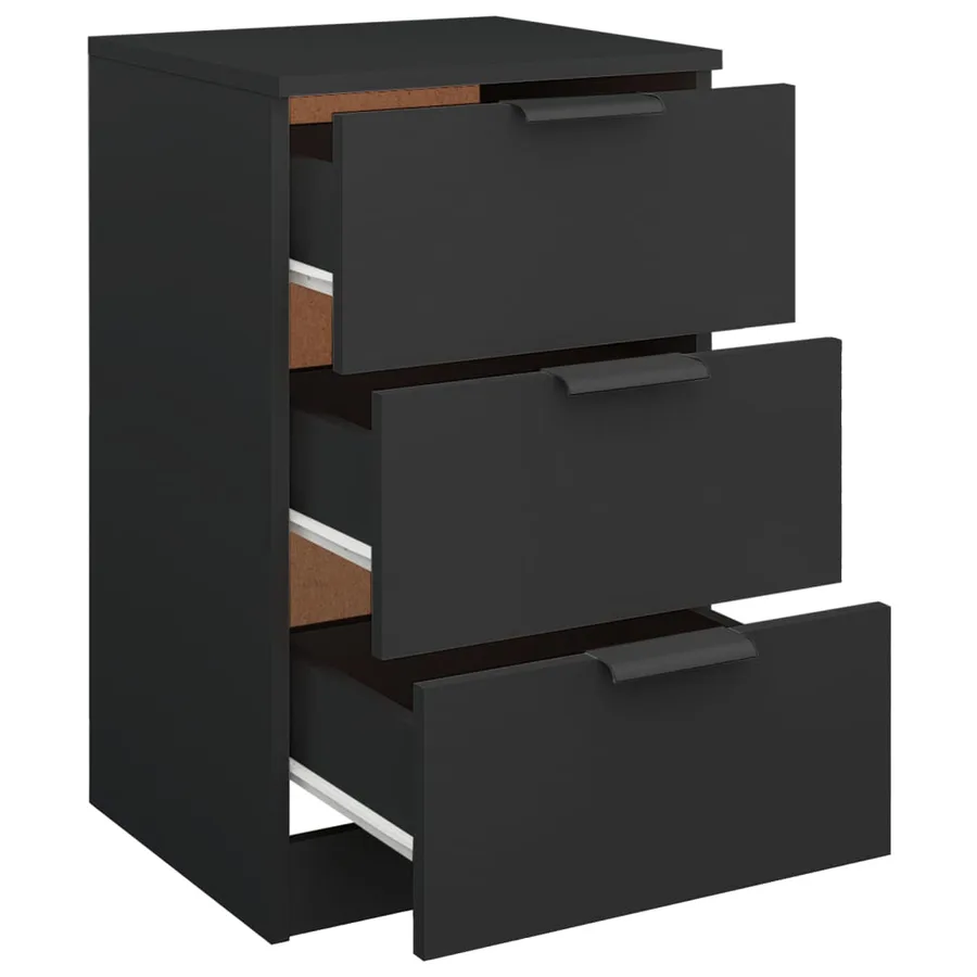 Tables de chevet 2 pcs noir 40x36x65 cm - 4