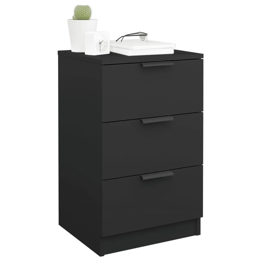 Tables de chevet 2 pcs noir 40x36x65 cm - 7