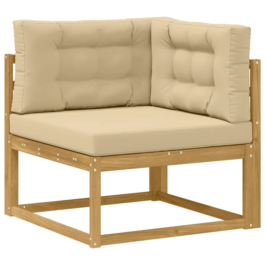 Ensemble de canapés d'extérieur 5 pcs Blanc et Beige Polyester - 5