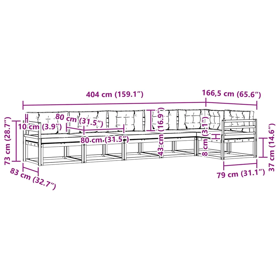 Ensemble de canapés d'extérieur 4 pcs Blanc et Beige Polyester - 8