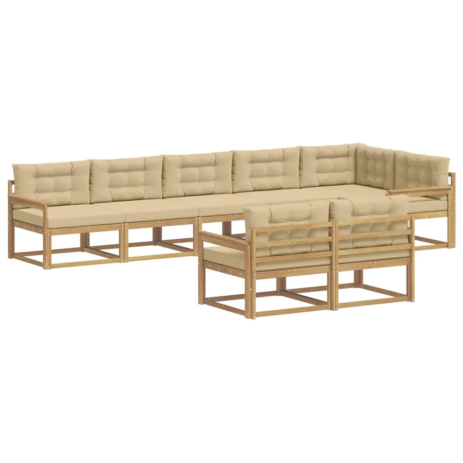Ensemble de canapés d'extérieur 6 pc Blanc et Beige Polyester - 2