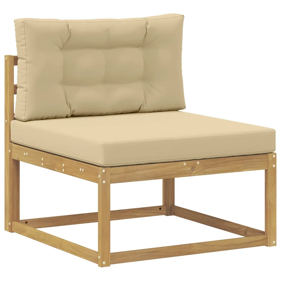 Ensemble de canapés d'extérieur 6 pc Blanc et Beige Polyester - 3