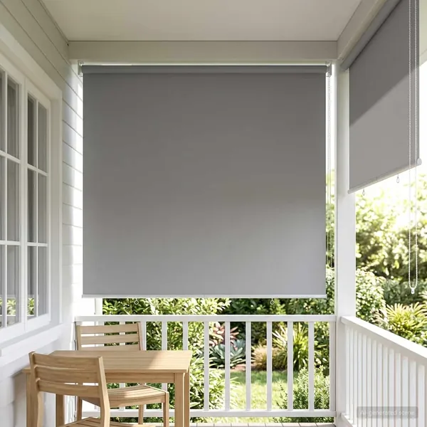 Store roulant extérieur protection UV Gris clair Polyester