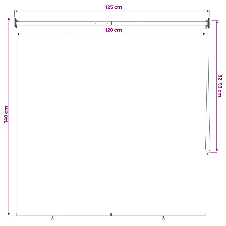 Store roulant extérieur protection UV Gris clair Polyester - 12