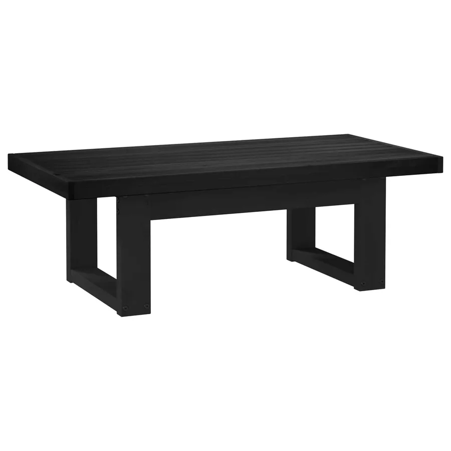 Table basse NOAIN Noir 119 x 60 x 40 cm Bois de pin massif - 2