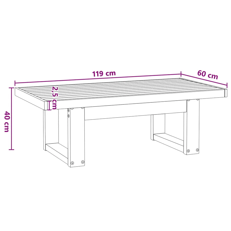 Table basse NOAIN Noir 119 x 60 x 40 cm Bois de pin massif - 9