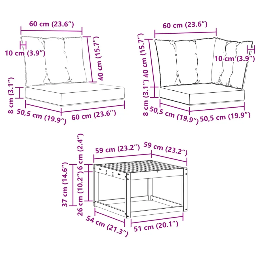 Ensemble de canapés d'extérieur 9 pcs Blanc et Beige - 11