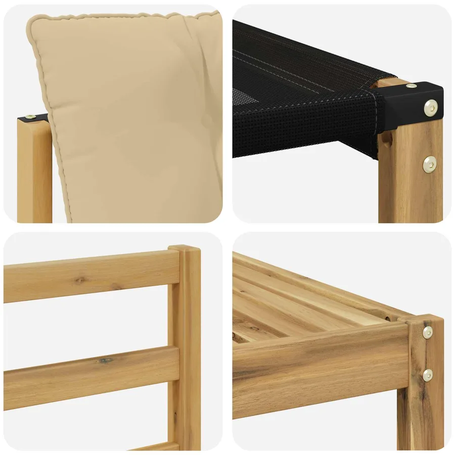 Ensemble de canapés d'extérieur 9 pcs Blanc et Beige - 6