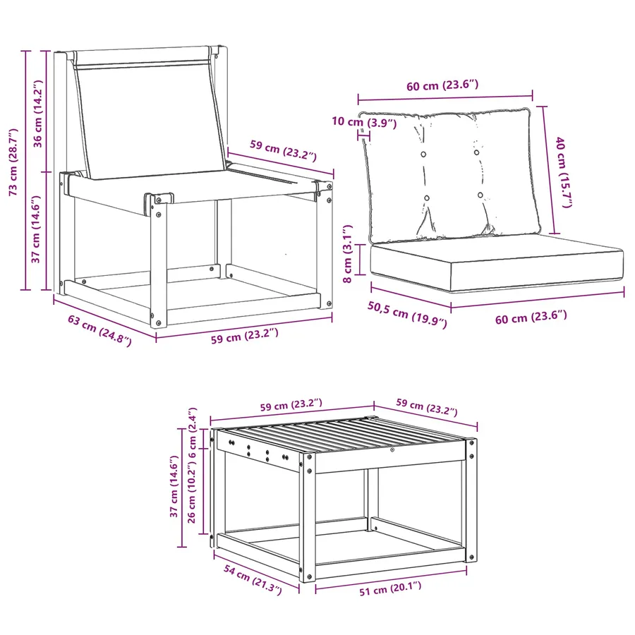 Ensemble de canapés d'extérieur 9 pcs Blanc et Beige - 9