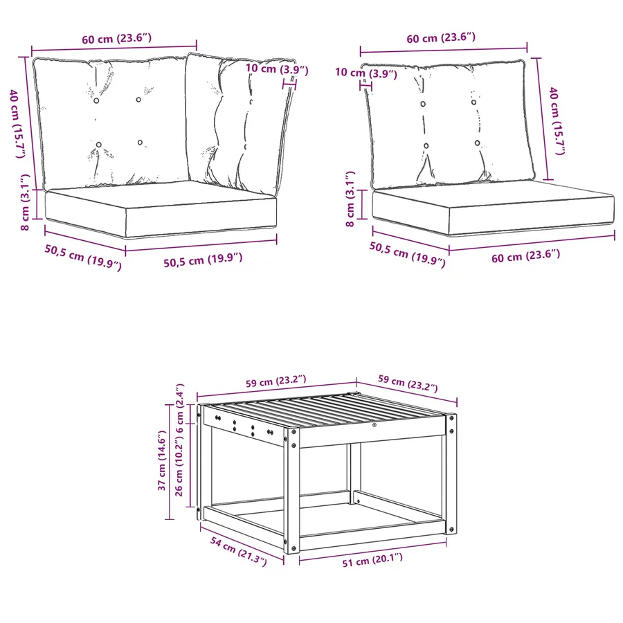 Ensemble de canapés d'extérieur 11 pcs Blanc et noir - 12