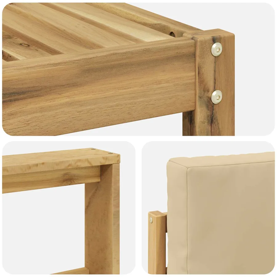 Ensemble de canapés d'extérieur 5 pcs Blanc et Beige - 5