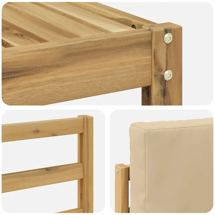 Ensemble de canapés d'extérieur 8 pcs Blanc et Beige - 6