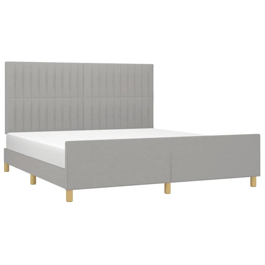 Cadre de lit sans matelas gris clair 180x200 cm tissu - 3