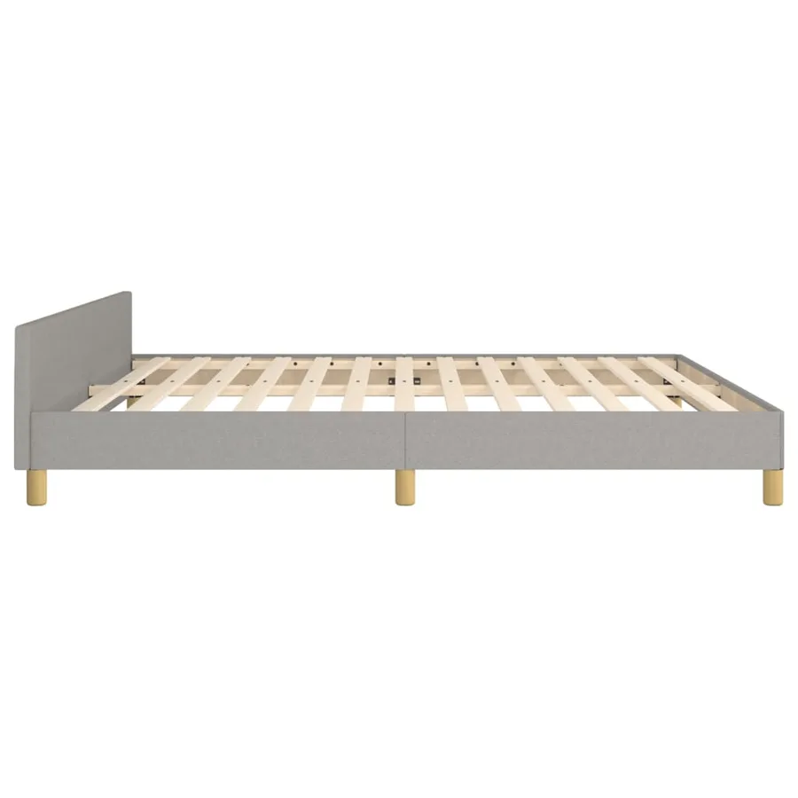 Cadre de lit sans matelas gris clair 180x200 cm tissu - 7