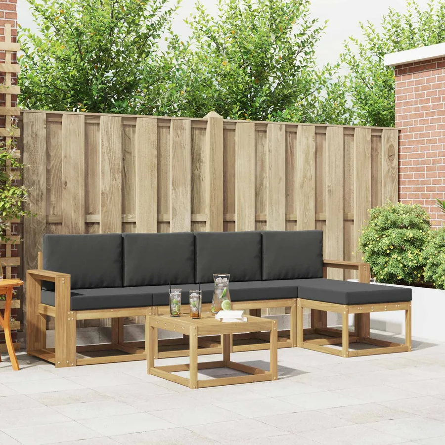 Ensemble de canapés d'extérieur 6 pcs Blanc et anthracite