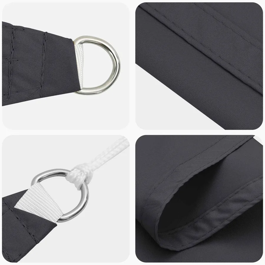 Voile d'ombre Noir 6 x 2,5 m 100 % polyester Oxford - 4