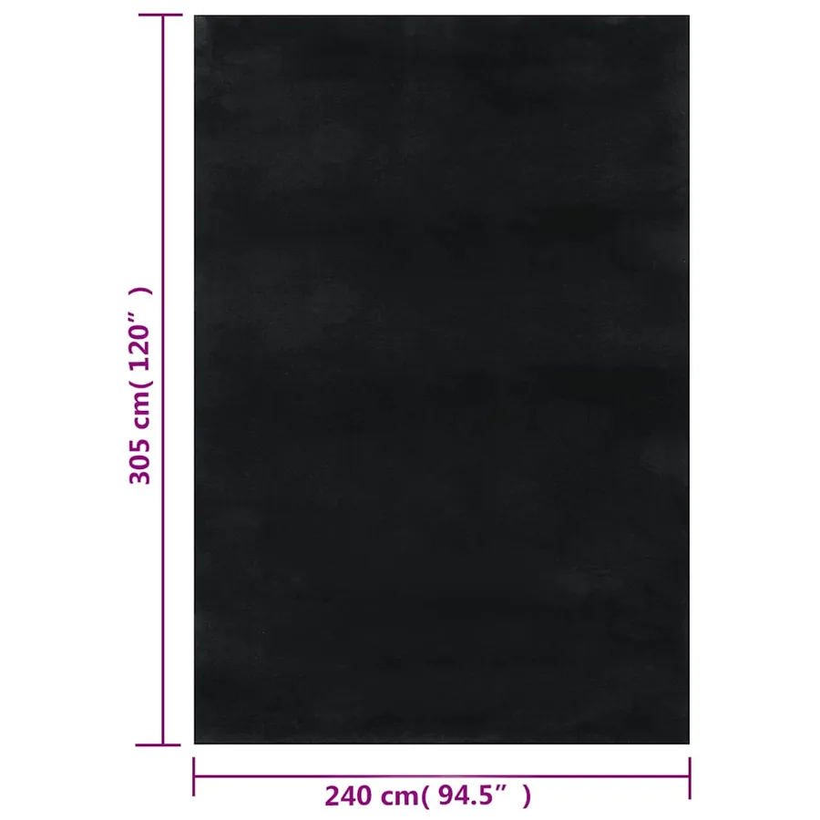 Tapis shaggy noir 240x305 cm polyester - 8