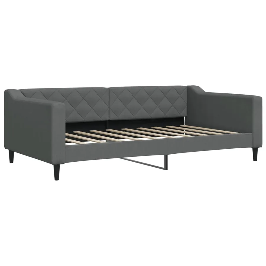 Lit de jour gris foncé 100x190 cm tissu - 2