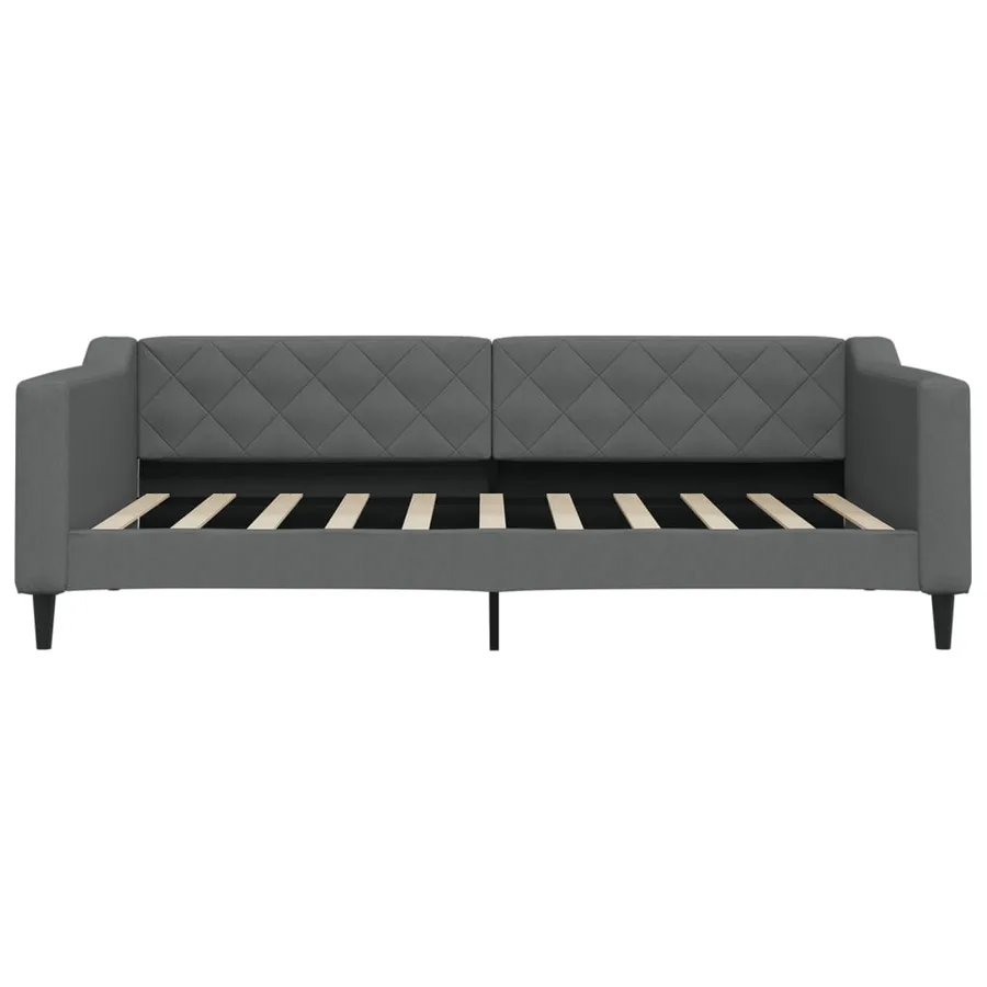 Lit de jour gris foncé 100x190 cm tissu - 3