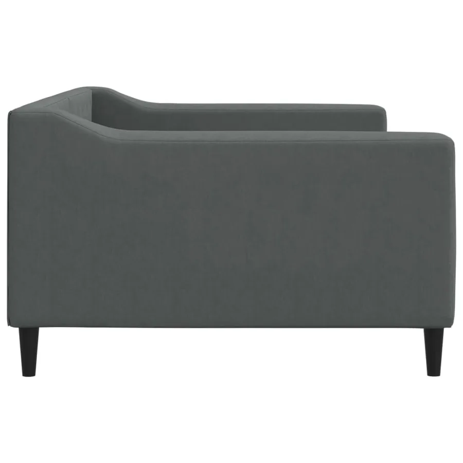 Lit de jour gris foncé 100x190 cm tissu - 4