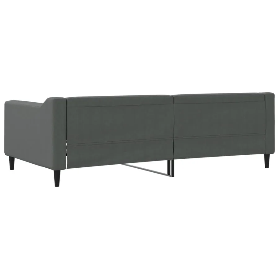 Lit de jour gris foncé 100x190 cm tissu - 5
