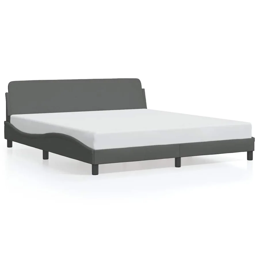Cadre de lit Dover gris foncé 152x203 cm tissu - 2