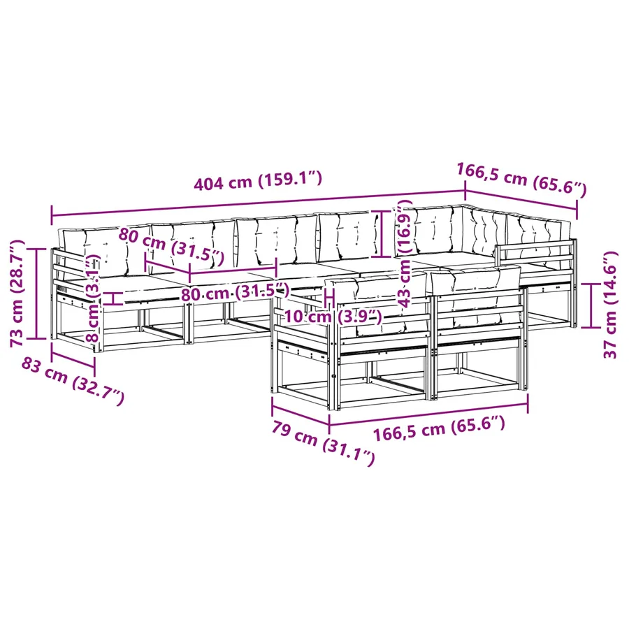 Ensemble de canapés d'extérieur 6 pc Blanc et anthracite - 8