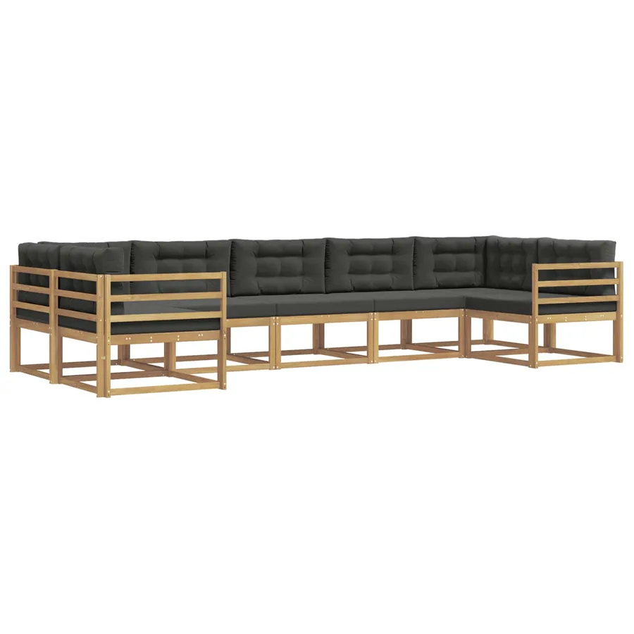 Ensemble de canapés d'extérieur 7 pcs Blanc et anthracite - 2