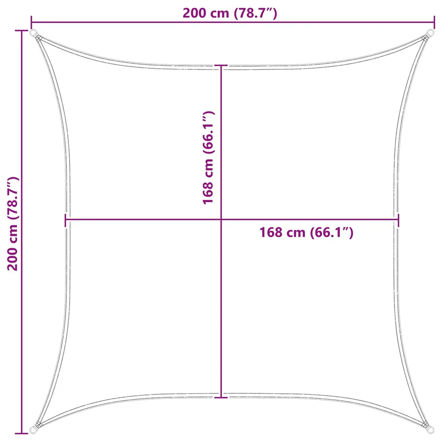 Voile d'ombre Gris clair et blanc 2 x 2 m - 10