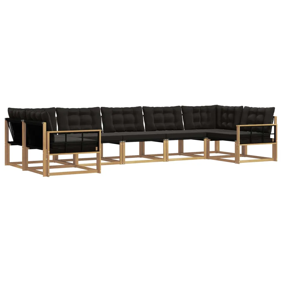 Ensemble de canapés d'extérieur 7 pcs Blanc et noir - 2